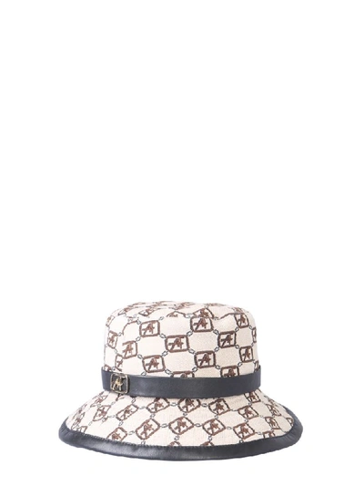 Shop Alberta Ferretti Cap With Logo Print In Bianco