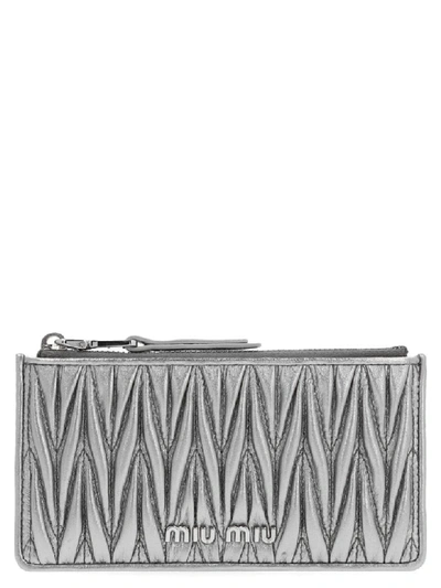 Shop Miu Miu Cardhlder In Silver