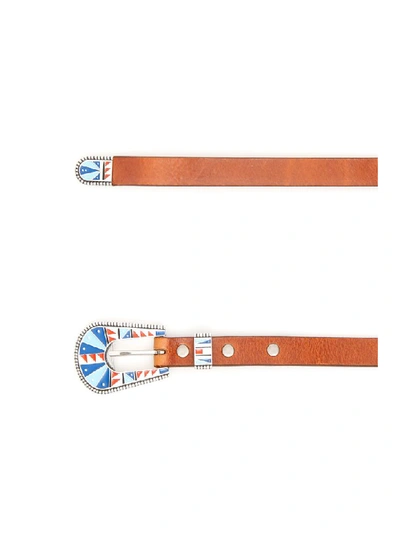 Shop Alanui Multicolor Buckle Belt In Brown Multi (black)