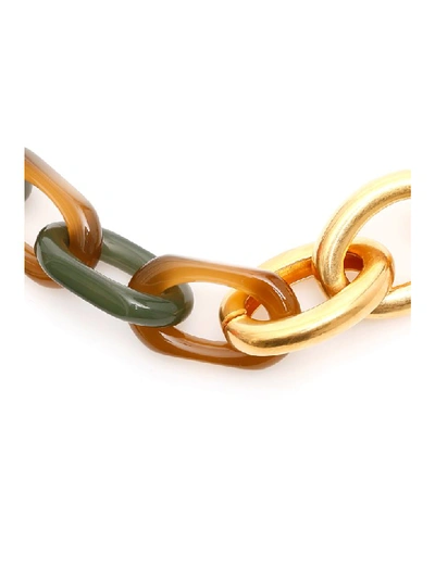 Shop Marni Chain Necklace In Gold (green)