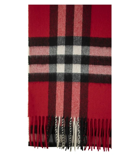 Shop Burberry The Classic Check Cashmere Scarf In Parade Red