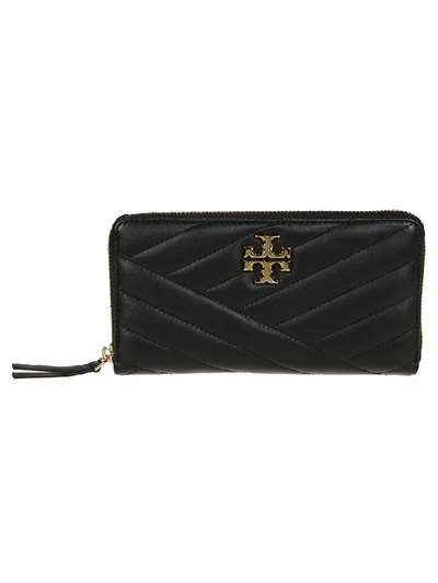 Shop Tory Burch Portafoglio Kira Chevron Zip Continental In Black