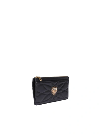 Shop Dolce & Gabbana Devotion Card Holder In Black