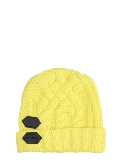 Shop Off-white Knit Pot Hat Hats In Yellow Wool