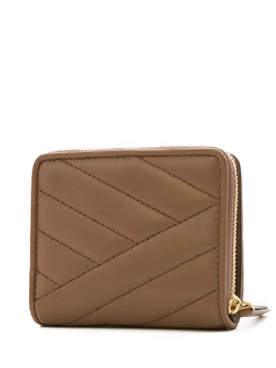 Shop Tory Burch Kira Chevron Bi-fold Wallet In Beige