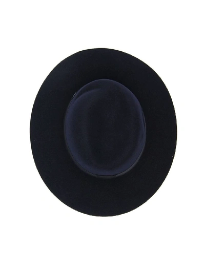 Shop Maison Michel Virginie Hat In Navy (blue)