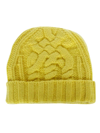 Shop Off-white Wool Beanie In Yellow