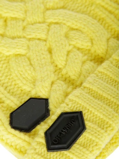 Shop Off-white Wool Beanie In Yellow