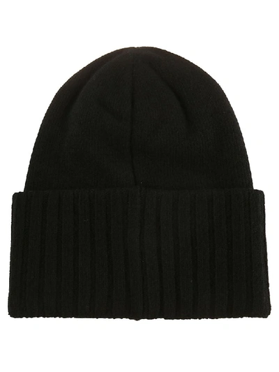 Shop Moncler Logo Patch Beanie In Black