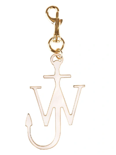 Shop Jw Anderson Gold Metal Anchor Key Ring In White