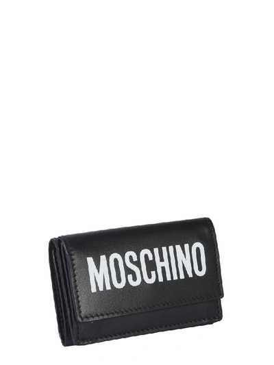 Shop Moschino Printed Wallet In Nero