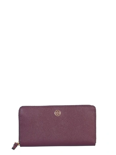 Shop Tory Burch Robinson Continental Wallet In Bordeaux