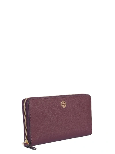 Shop Tory Burch Robinson Continental Wallet In Bordeaux