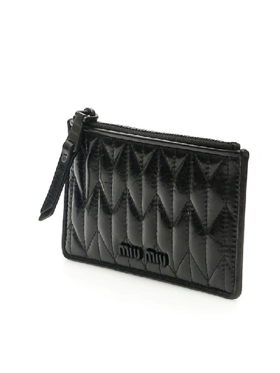Shop Miu Miu Cardholder Pouch In Nero (black)