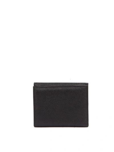 Shop Valentino V Logo Black Leather Wallet