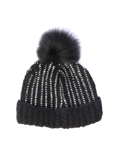Shop Moncler Ponpon Knit Tricot Logo/berretto Tricot In Black