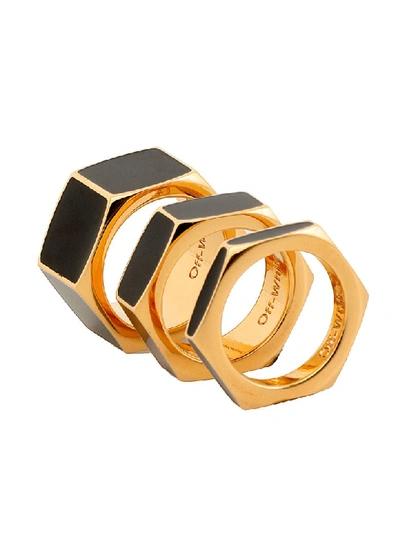 Shop Off-white Hex Nut Ring In Black No Color