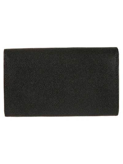 Shop Valextra Foldover Top Wallet In Black
