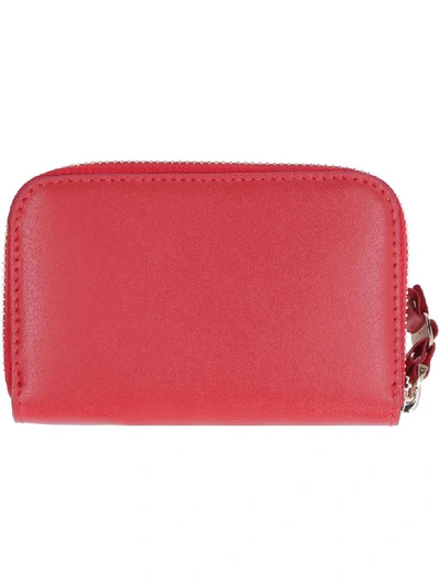 Shop Ferragamo Leather Wallet With Vara Ribbon In Red