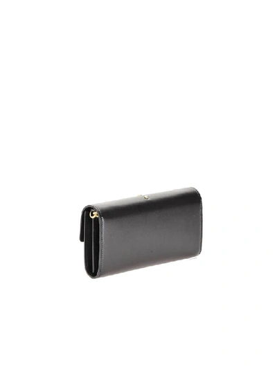 Shop Pinko Houston Black Wallet With Shoulder Strap In Black (black)