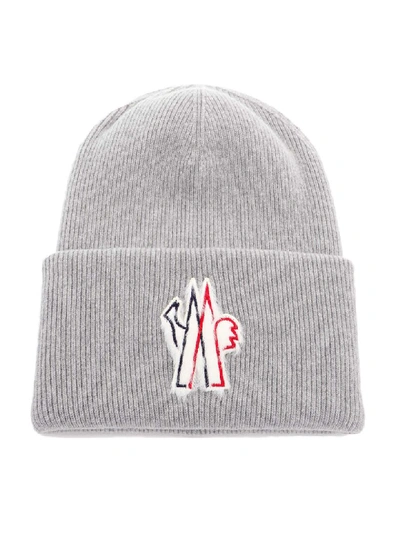 Shop Moncler Hat Tricot In Grey