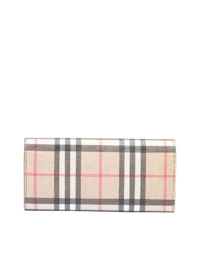 Shop Burberry Checked Wallet In Brown