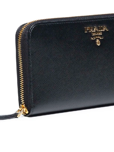 Shop Prada Zip Around Wallet In Nero