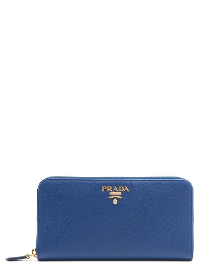 Shop Prada Wallet In Blue