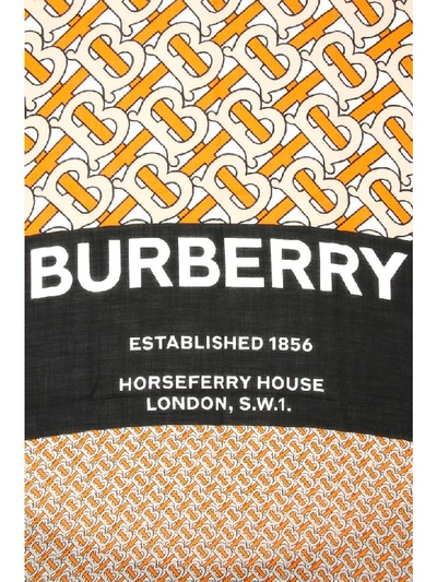 Shop Burberry Tb Horseferry Maxi Scarf In Bright Orange (orange)