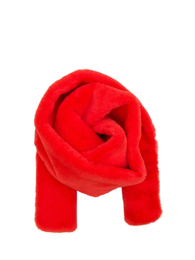 Shop Stand Studio Lily Long Faux Fur In Rosso