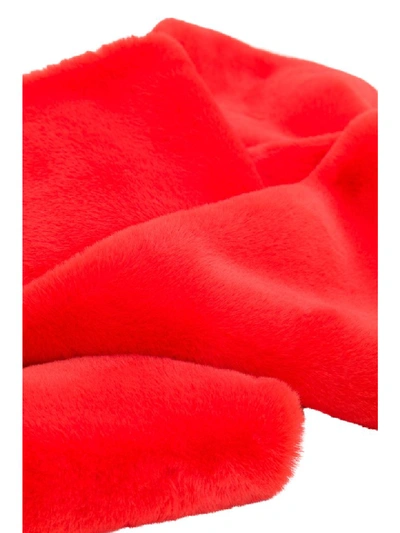 Shop Stand Studio Lily Long Faux Fur In Rosso