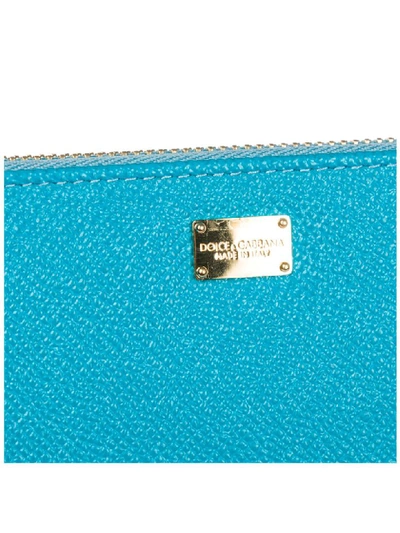 Shop Dolce & Gabbana Victoria Flamingo Wallet In Azzurro 9