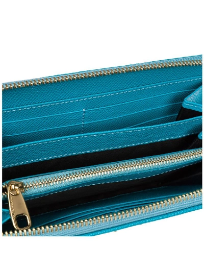 Shop Dolce & Gabbana Victoria Flamingo Wallet In Azzurro 9