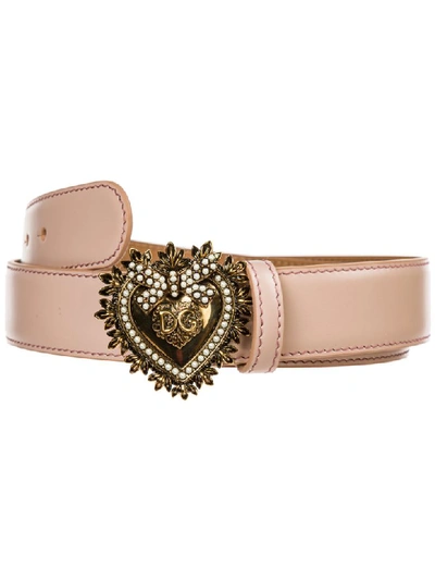 Shop Dolce & Gabbana Cuore Devotion Belt In Rosa