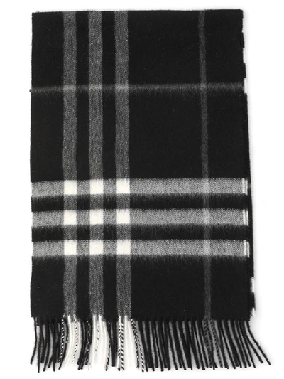 Shop Burberry Mu Giant Check Scarf In Black