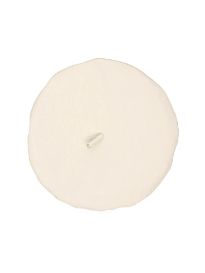 Shop Ruslan Baginskiy Croc-print Beret In Cream (beige)