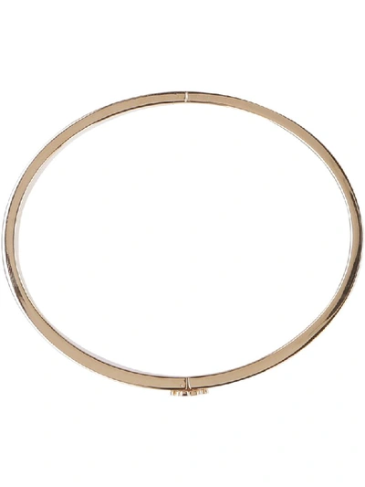 Shop Tory Burch Enamel Brass Bracelet With Logo In Ivory