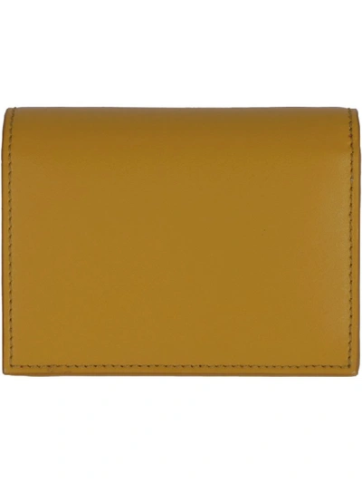 Shop Ferragamo Vara Bow Leather Card Holder In Yellow