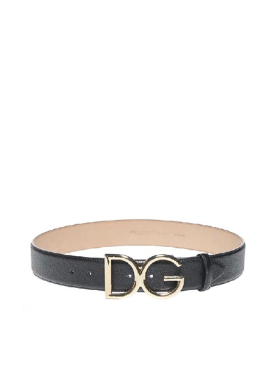 Shop Dolce & Gabbana Logo Belt In Nero