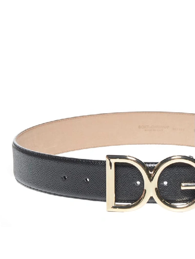 Shop Dolce & Gabbana Logo Belt In Nero