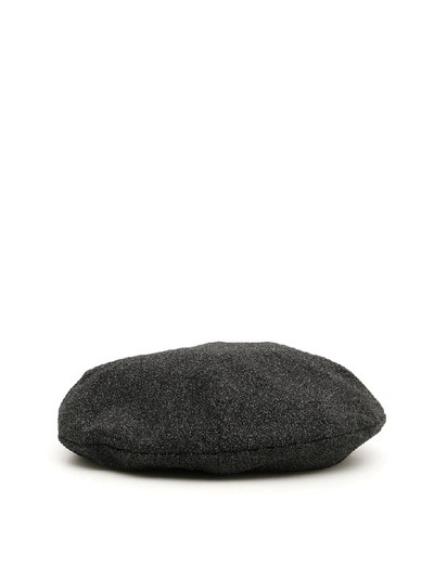 Shop Flapper Calipso Lurex Beret In Black (black)