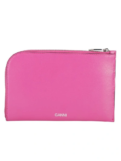 Shop Ganni Document Holder In Shocking Pink