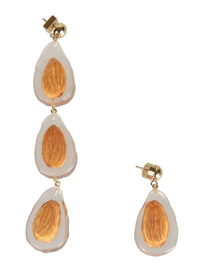 Shop Jacquemus Crystal Loop Earrings In Clear/brown