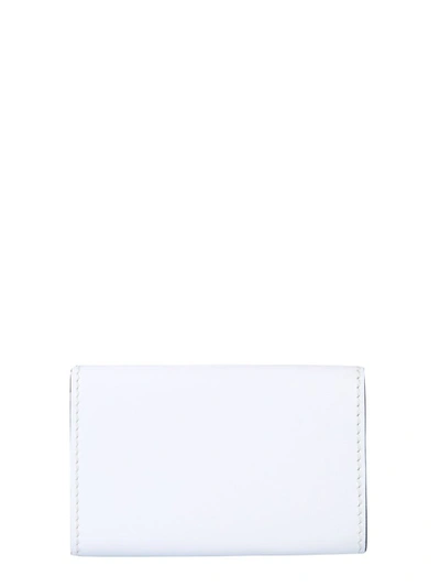 Shop Moschino Leather Wallet In Bianco
