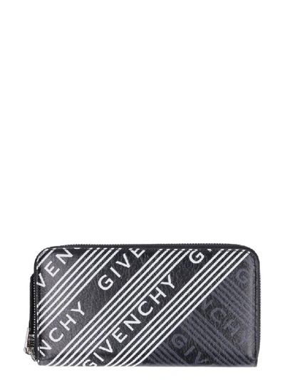 Shop Givenchy Leather Zip Around Wallet In Black