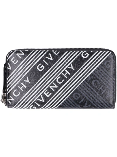 Shop Givenchy Leather Zip Around Wallet In Black