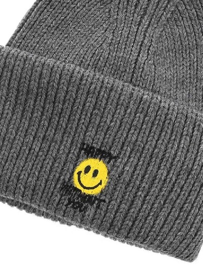 Shop Philosophy Di Lorenzo Serafini Philosophy - Beanie With Happy Without You Print In Grey