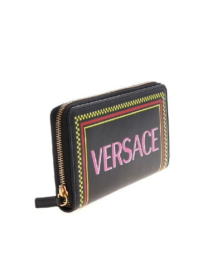Shop Versace Wallet In Black/multicolor