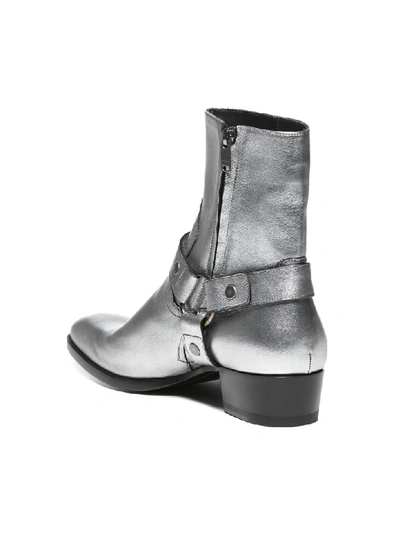 Shop Saint Laurent Boots In Argento/nero