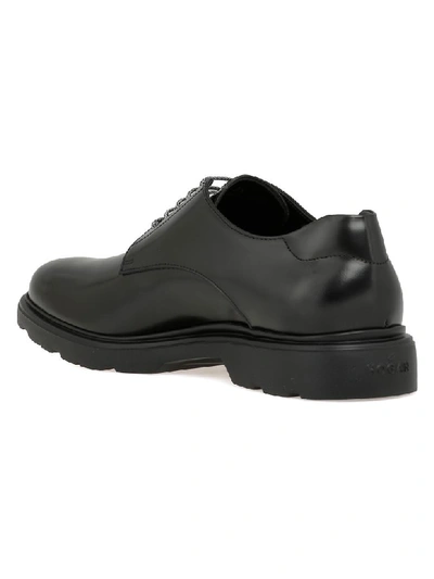 Shop Hogan Leather Lace-up Shoe In Black